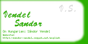 vendel sandor business card
