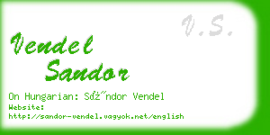 vendel sandor business card